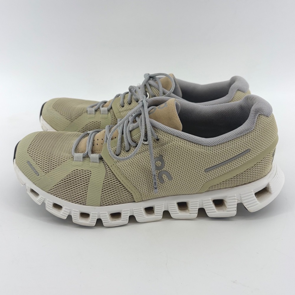 On Cloud X Olive Green Tan Running Shoes Womens 7 59.98154 Low Top Sneaker